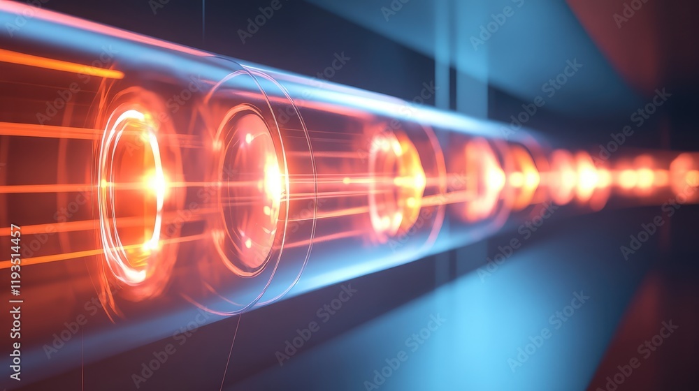 Artistic depiction of quantum tunneling as bright beams of energy passing through semi-transparent barriers Artistic depiction of quantum tunneling as bright beams of energy passing through semi-transparent barriers
