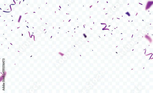 Abstract purple confetti banner background. birthday, holiday, advertising and party element