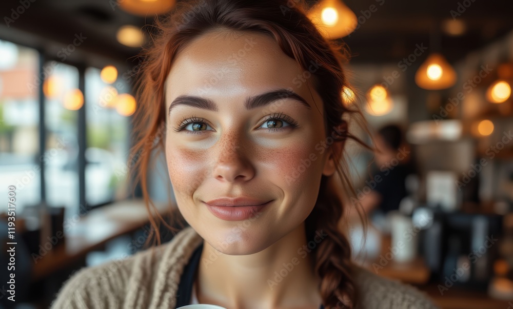 Smiling young woman with red hair Smiling young woman with red hair