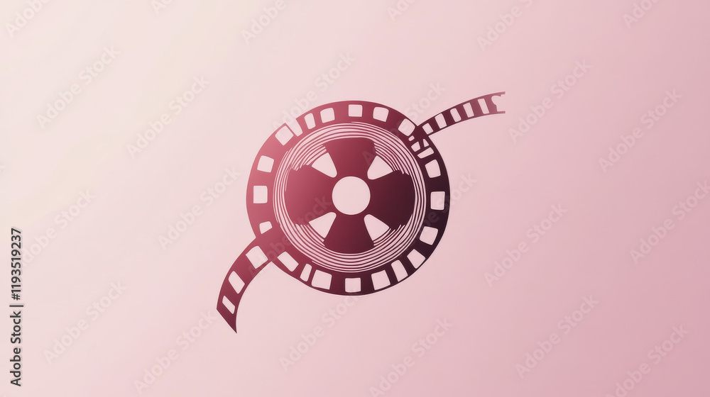 Fototapeta premium Vector Burgundy and light pink logo strip movies
