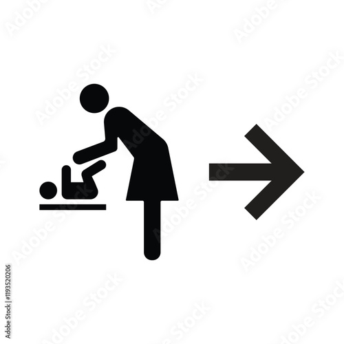 nursery room with right arrow sign icon vector