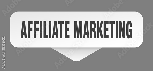 affiliate marketing sticker. affiliate marketing sign isolated on gray background