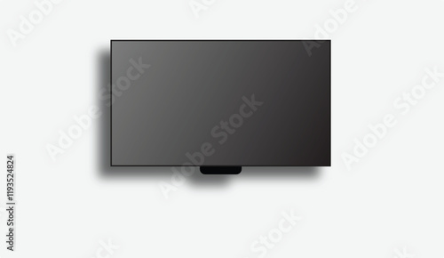 4K TV flat screen lcd, oled, plasma, realistic illustration  blank monitor mockup. eps10