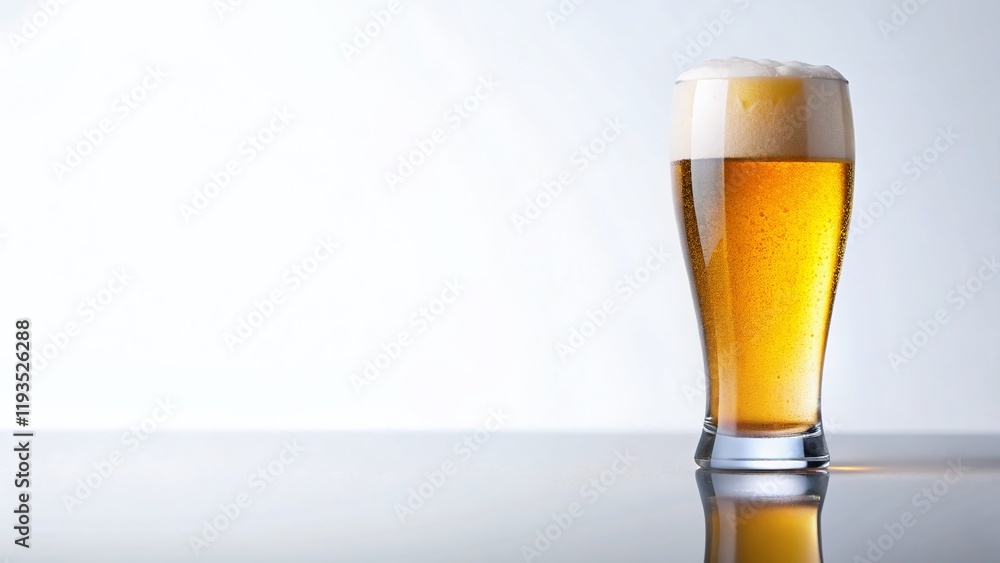 Isolated Glass of Beer on White Background - PNG File for Design Projects Isolated Glass of Beer on White Background - PNG File for Design Projects