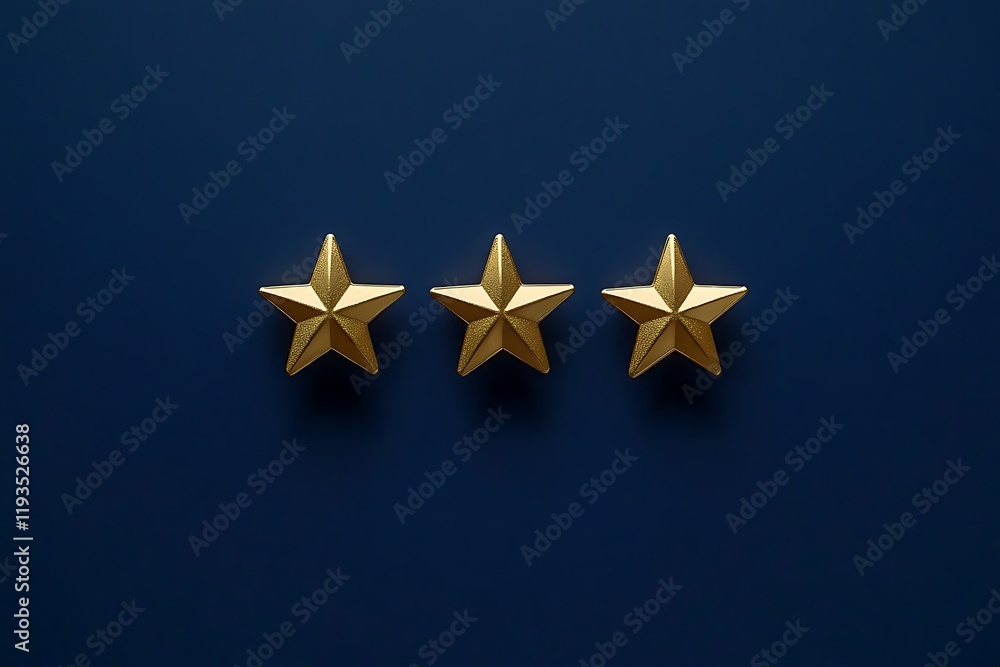 Obraz premium Three gold stars on a deep blue background