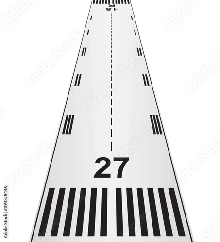 Airplane landing on runaway. vector