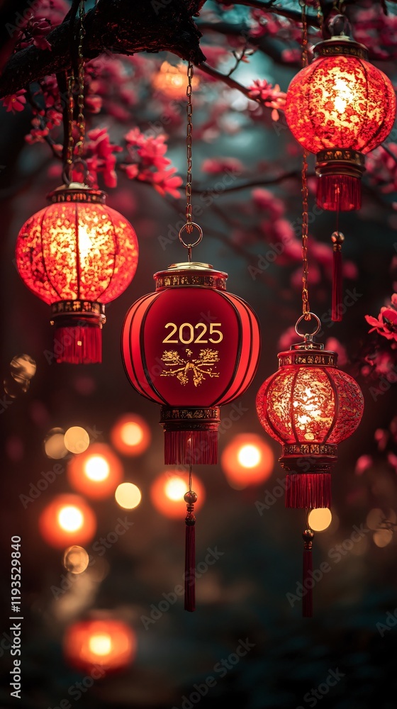 Chinese lantern with text 2025 Chinese lantern with text 2025
