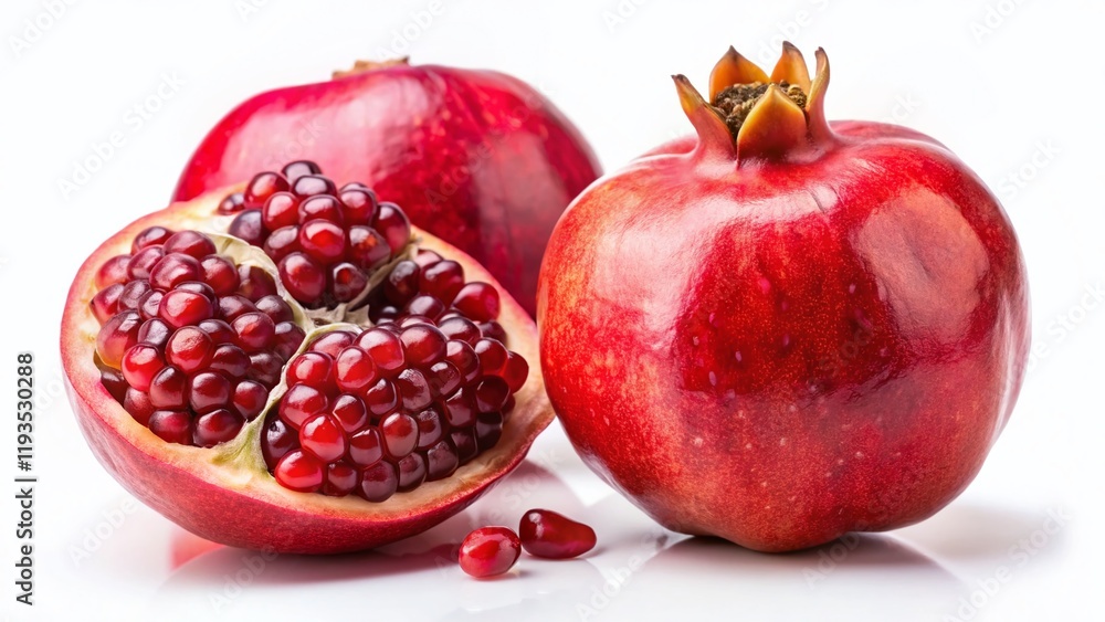 Juicy Pomegranate Slice & Whole Fruit - Tilt-Shift Miniature Photography Juicy Pomegranate Slice & Whole Fruit - Tilt-Shift Miniature Photography