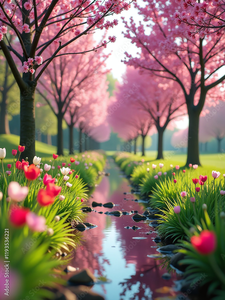 Fototapeta premium The Beauty Of Spring Is Reflected In Its Vibrant Colors And The Joy It Brings To Those Who Experience It Outdoors Daily. 00001