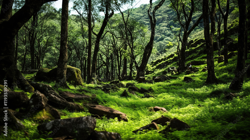 Fototapeta premium Enchanted Forest Pathway - Lush Green Landscape