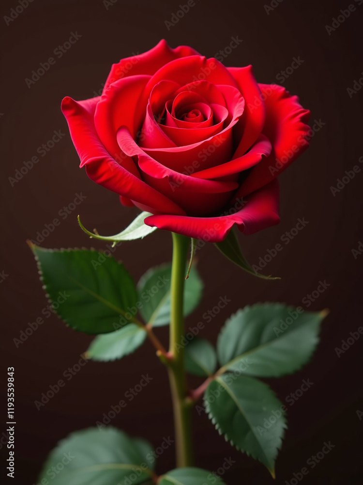 Fototapeta premium Una Rosa Roja Es Un Regalo Tradicional Para Expresar Amor Y Cariño En El Día De San Valentín. 00002