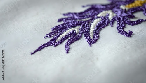 Hand-stitched embroidery: A delicate craft up close photo