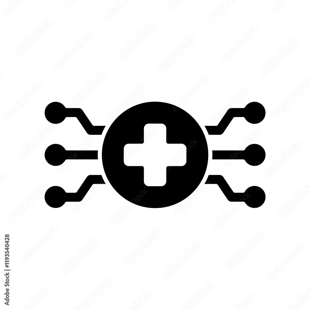 Obraz premium Icon a AI HEALTHCARE, isolated against a clean background.