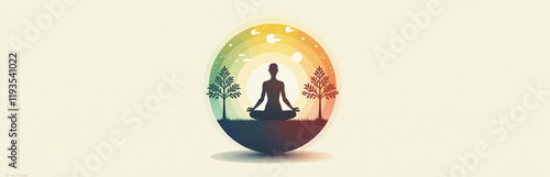 Wallpaper Mural Yoga Figure In A Sphere Represents Four Seasons Spring, Summer, Autumn, And Winter, Symbolizing Balance And The Passage Of Time. 00002 Torontodigital.ca