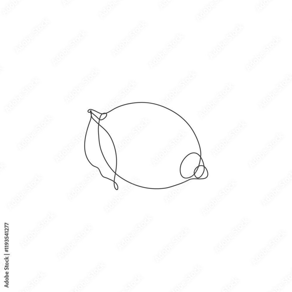 Lemon line drawing flat vector design Lemon line drawing flat vector design
