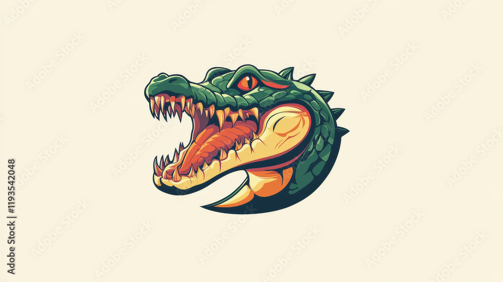 Obraz premium Vector logo crocodile. Brand logo in the shape of a crocodile