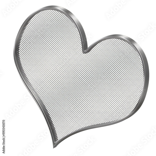 silwer, metallic 3d heart, with mesh inside photo