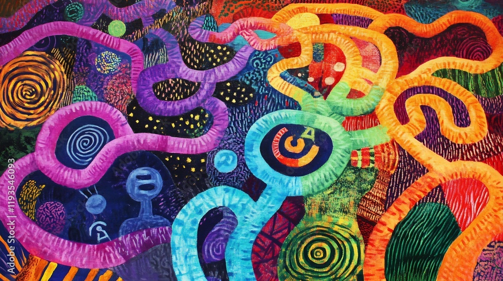 Vibrant portrayal of labyrinths of thought interconnected paths representing philosophical inquiry Vibrant portrayal of labyrinths of thought interconnected paths representing philosophical inquiry