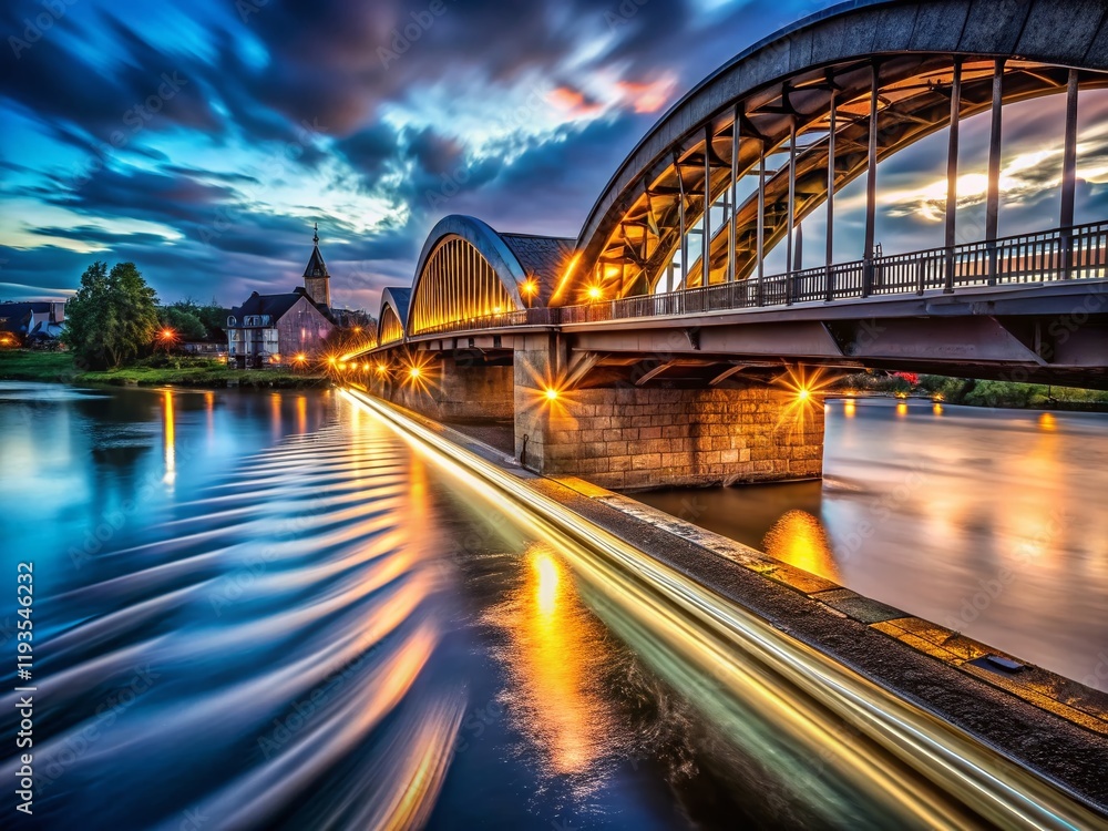 Obraz premium Long Exposure Photography of Rolandsbogen Bridge at Night