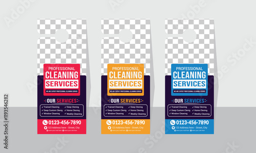 Cleaning service ,power washing,Cleaning,home safety,vector door hanger design template