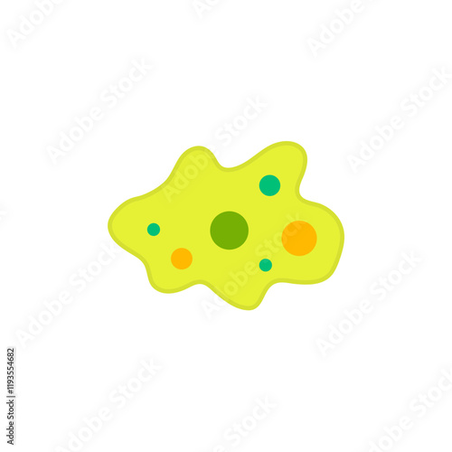 Amoeba unicellular animal with pseudopods that lives in fresh or saltwater. Anatomy of an amoeba. Vector illustration.