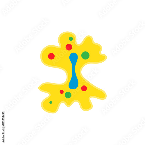 Amoeba unicellular animal with pseudopods that lives in fresh or saltwater. Anatomy of an amoeba. Vector illustration.