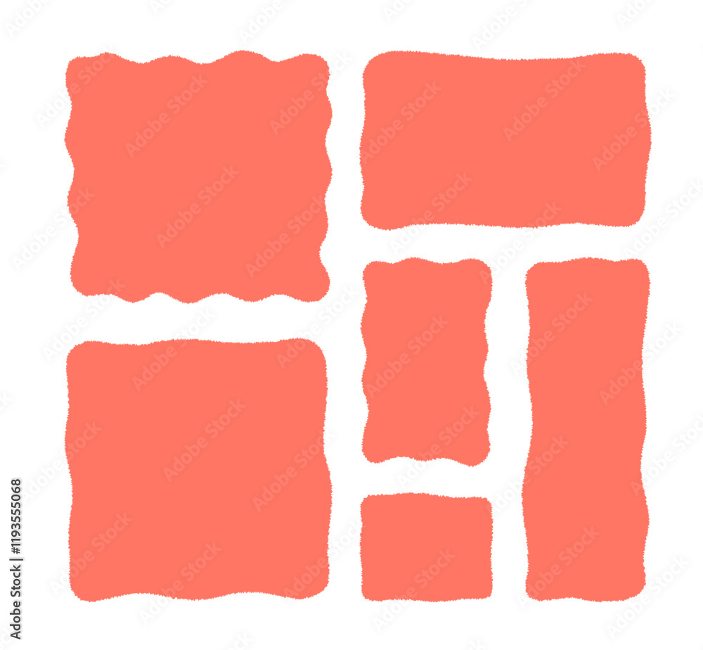 Hand drawn red organic rectangles and squares with wavy jagged borders. Quote minimalist frames blank template set. Hand drawn red organic rectangles and squares with wavy jagged borders. Quote minimalist frames blank template set.