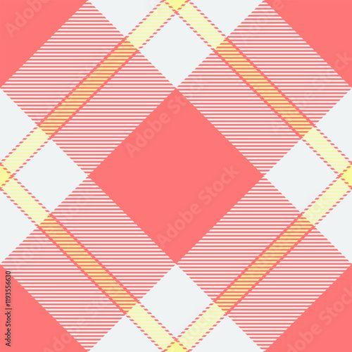 Repeating fabric textile vector, choice tartan plaid check. Minimal texture seamless pattern background in red and white colors.