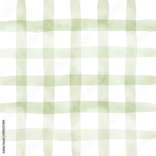 Sage Green Plaid Gingham Hand Drawn Background Pattern Overlay