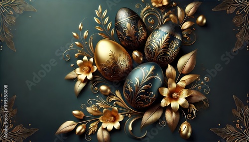 Wallpaper Mural Gold and Green Easter Theme
 Torontodigital.ca