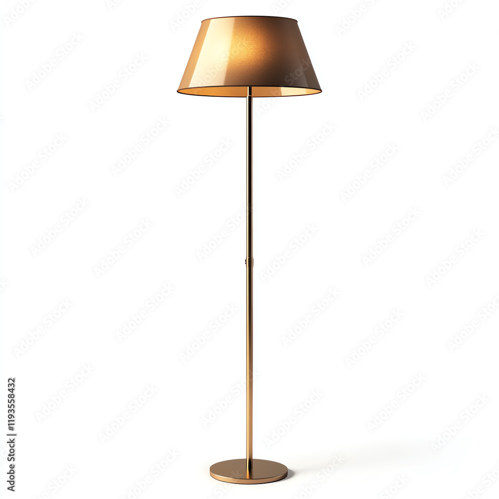 Stylish floor lamp with a gold finish, perfect for adding elegance to any modern living space or office. Stylish floor lamp with a gold finish, perfect for adding elegance to any modern living space or office.