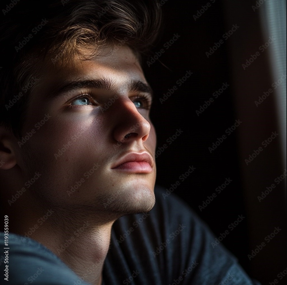 Awesome high resolution photo of a focused young man lost in his thoughts. Atmospheric moment Awesome high resolution photo of a focused young man lost in his thoughts. Atmospheric moment