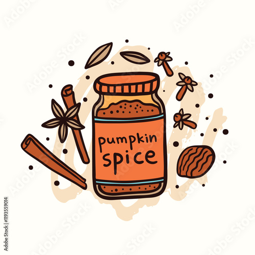 Pumpkin Spice Doodle Illustration