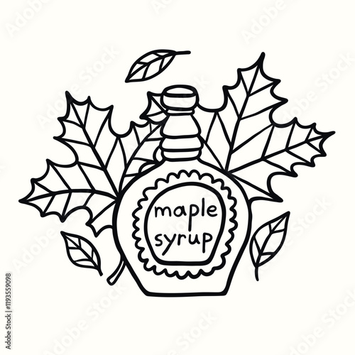 Tasty Doodle Maple Syrup And Leaves