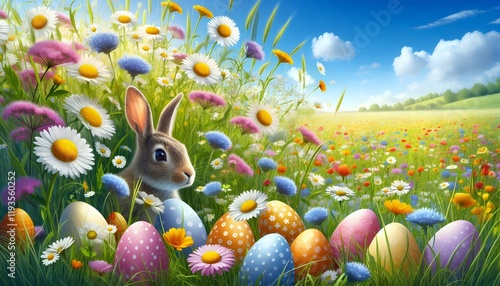 Easter Eggs and Flowers
