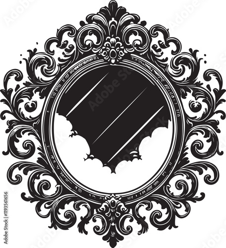 Mirror Frame icon silhouette vector with white background