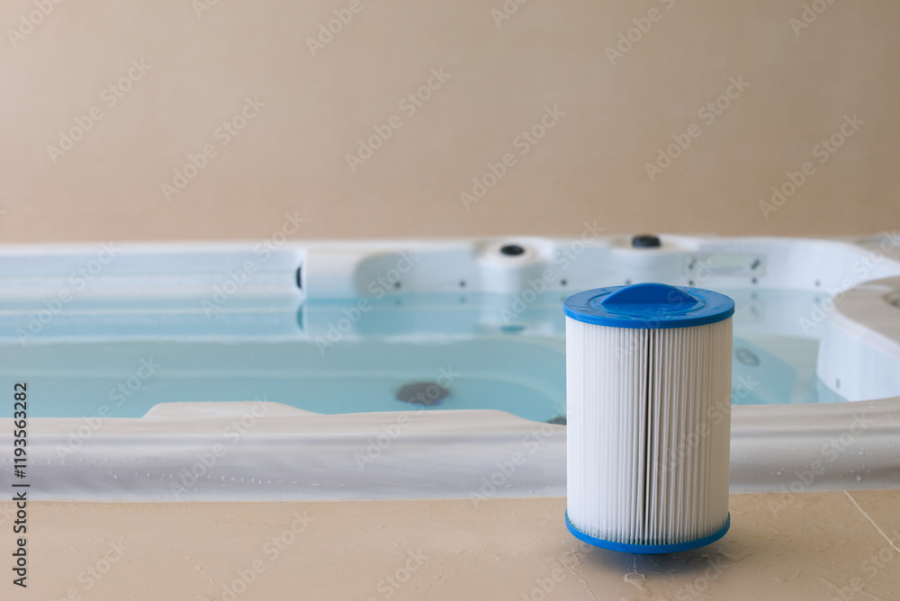 Obraz premium Used Pool Filter by Swim Spa Pool