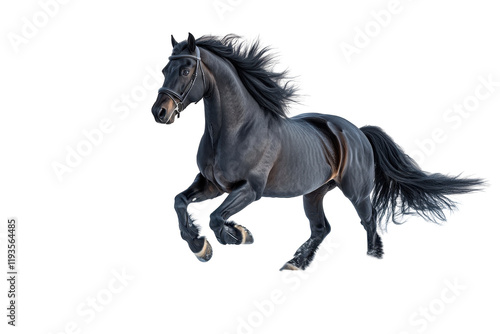 Isolated Black Horse Running photo