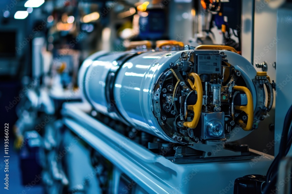 Obraz premium Advanced machinery within a modern engineering facility showcases complex design and technology