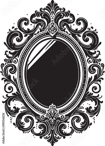 Mirror Frame icon silhouette vector with white background