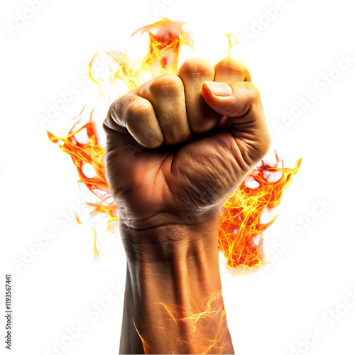 Fiery Fist Powerful Hand Burning Energy Strength Power hot man arm fire rage bold might   