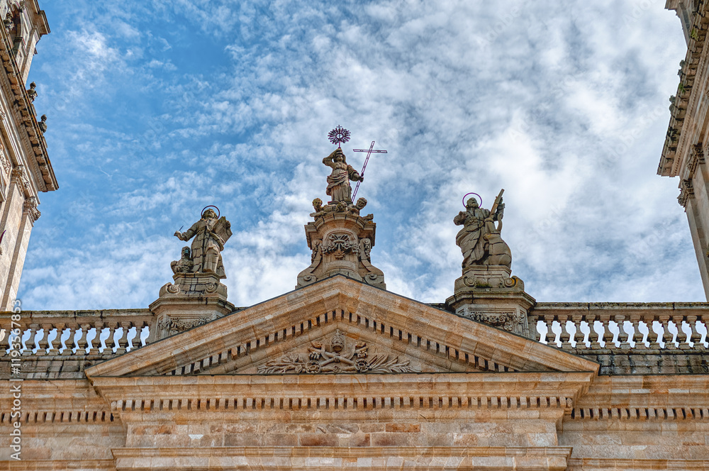 Fototapeta premium The Cathedral of Santa María de Lugo is a Catholic temple, episcopal seat of the diocese of Lugo, located in the city of the same name, in Galicia.