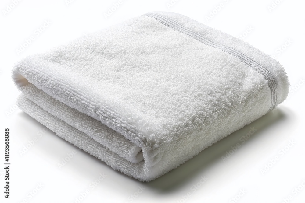 Luxurious White Fluffy Bath Towel Isolated on White Background - Soft, Clean, and Absorbent Texture Luxurious White Fluffy Bath Towel Isolated on White Background - Soft, Clean, and Absorbent Texture