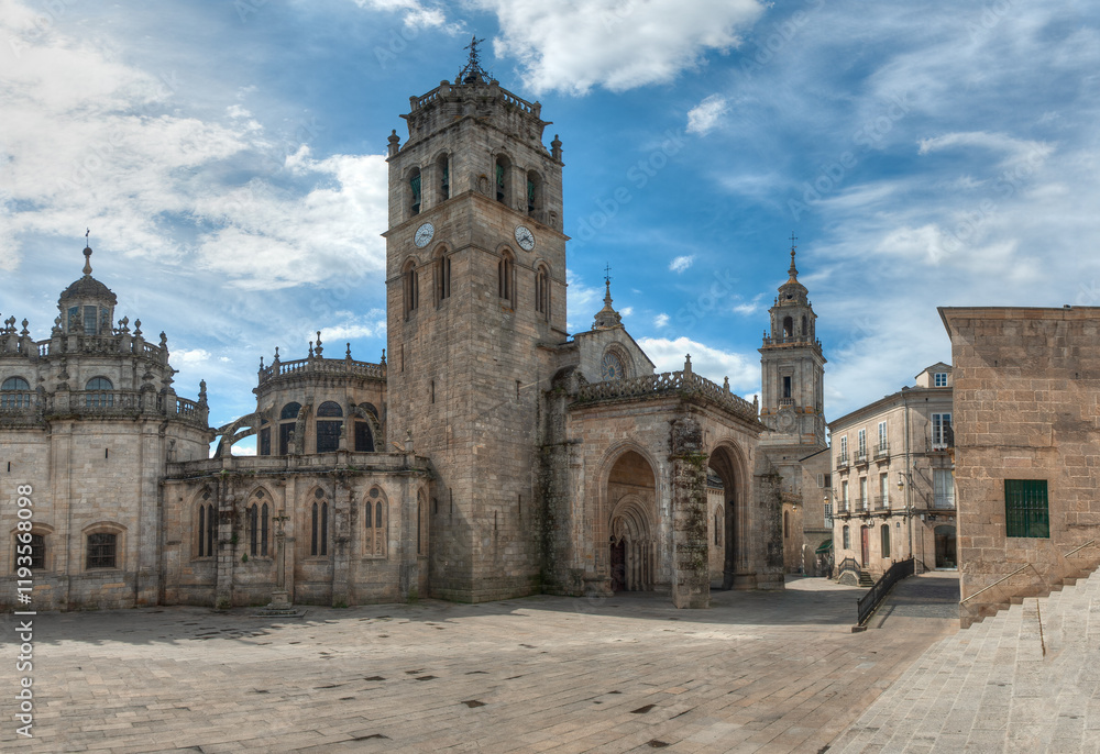 The Cathedral of Santa María de Lugo is a Catholic temple, episcopal seat of the diocese of Lugo, located in the city of the same name, in Galicia. The Cathedral of Santa María de Lugo is a Catholic temple, episcopal seat of the diocese of Lugo, located in the city of the same name, in Galicia.