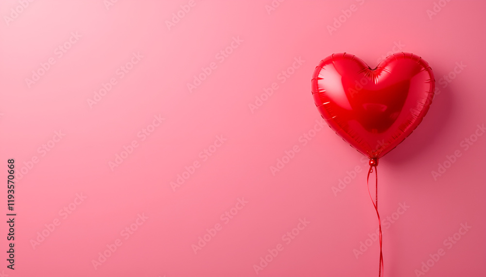 The horizontal template is pink. Inflatable balloons in the shape of a heart.Place for the text The horizontal template is pink. Inflatable balloons in the shape of a heart.Place for the text