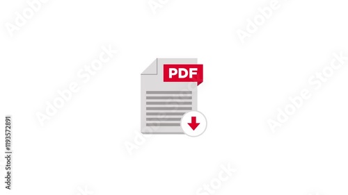 PDF download vector icon. Simple flat pictogram for business, marketing, internet concept. Motion graphics.