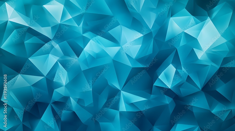 Fototapeta premium Abstract Teal Polygonal Crystal Background Design