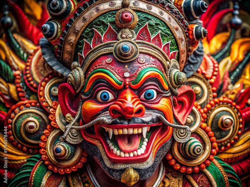 custom made wallpaper toronto digitalMacro Shot: Black & White Sri Lankan Traditional Devil Dancing Mask Drawing Detail