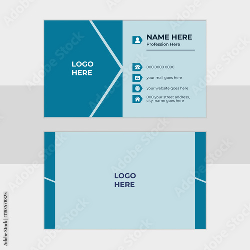 Modern & Clean professional business card template, visiting card set with contemporary shapes.  


