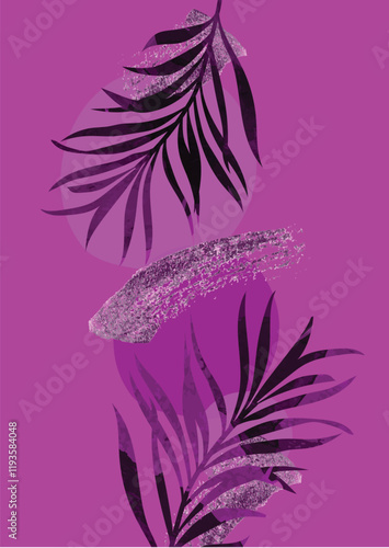 Tropical leaves vector wall art vector design 